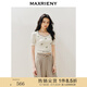 MAXRIENY優(yōu)雅復(fù)古感收腰釘珠繡花毛衫修身顯瘦上衣女 米白 M 02