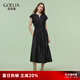 歌莉婭真絲連衣裙夏季得體穿搭25新款桑蠶絲裙子1E4L4K28A 00B黑色 M