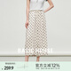 百家好（Basic House）Basic House/百家好萊賽爾波點(diǎn)闊腿褲女夏季寬松松緊腰亞麻直筒褲 米色 S