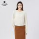 阿瑪施（AMASS）女裝上衣長(cháng)袖綿羊毛百搭針織衫毛衣氣質(zhì)簡(jiǎn)約圓領(lǐng)針織開(kāi)衫548033 白色 S (2碼)