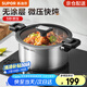 蘇泊爾（SUPOR）微壓湯鍋304不銹鋼燜煮鍋無涂層煮粥燉菜鍋燃氣灶電磁爐通用 3-4人【多人選擇】 直徑 24cm
