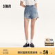 森馬（Semir）牛仔褲女寬松美式熱褲酷颯風(fēng)夏街頭毛邊短褲復(fù)古辣妹103324122010