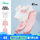 迪士尼寶寶（Disney Baby）迪士尼寶寶女童短袖套裝時尚休閑百搭舒適兒童卡通套裝夏季新款 本白+桃粉 140