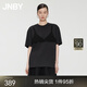 JNBY/江南布衣春夏T恤女純棉假兩件簡(jiǎn)約寬松休閑短袖5O5114410 001/本黑 XS