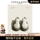 CAMILA KSENIA運(yùn)動(dòng)鞋2025新款夏厚底真皮休閑板鞋經(jīng)典百搭阿甘德訓(xùn)鞋 米白色 37