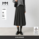麥檬MM春百搭miu系灰色爆款經(jīng)典版型百褶半身裙氣質(zhì)百搭 深灰 L