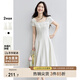 尚都比拉優(yōu)雅氣質(zhì)兩袖長(zhǎng)A字連衣裙女夏季收腰顯瘦短袖裙吊帶裙白色中長(zhǎng)裙