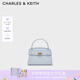 CHARLES&KEITH鱷魚紋凱莉包手提斜挎婚包包女包生日禮物七夕禮物CK2-50270880-1 Sea Salt Blue海鹽藍 S