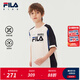 FILA【涼感】斐樂兒童童裝上衣2025年秋季新款男大童純棉短袖T恤 云菇白-WT 165