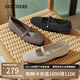 斯凱奇（Skechers）單鞋夏季女鞋2025新款透氣淺口平底瑪麗珍鞋一腳蹬外穿涼鞋159057