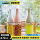 HARIO 冷泡茶壺帶濾網(wǎng)冷萃耐熱玻璃涼水壺冷水壺香檳瓶造型進(jìn)口水壺FIE 馬卡龍白0.8L