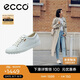 愛步（ECCO）休閑鞋女 時尚百搭通勤圓頭低幫軟面皮板鞋 柔酷7號430003 白色38
