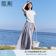 香影【仙女褲】灰色裙褲女垂感2025夏裝新款顯瘦寬松大褲腳闊腿褲 淺灰裙褲 L 165/88A/110-125斤