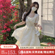 黛瓊法式名媛風(fēng)方領(lǐng)短袖連衣裙女夏季2025收腰顯瘦小個(gè)子設(shè)計(jì)感公主裙 [甜美公主風(fēng)]杏色連衣裙 S