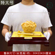 古瑤金飯碗黃金禮品擺件金碗筷三件套寶寶滿(mǎn)月認干兒子干女兒禮物高檔 富貴金碗 特大號-套裝