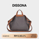 DISSONA迪桑娜折耳包女包幸運(yùn)錦囊老花單肩包手提包托特 棕色 - 大號