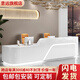 意遠(yuǎn)家具商務(wù)公司前臺(tái)接待臺(tái)白色烤漆前臺(tái)美容院前臺(tái)簡(jiǎn)約柜臺(tái)收銀臺(tái)桌 2.8米（兩鍵盤兩抽屜）