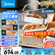 美的（Midea）鈦陶0氟多功能鍋電火鍋不銹鋼蒸鍋鴛鴦火鍋專(zhuān)用鍋超薄速沸多功能一體電鍋煎烤料理鍋DLS332266S