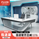 福錦（FUJIN） 科技感老板桌總裁桌白色烤漆辦公桌時(shí)尚創(chuàng)意桌辦公室辦公大班臺(tái) 1.8米右側(cè)柜(整裝不可拆)
