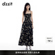 DZZIT地素短袖連衣裙2025夏季新款復古重工刺繡泡泡袖裙子女3J2O4236A 黑色（吊帶裙) M