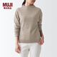 無印良品 MUJI 女式 牦牛絨混羊毛 高圓領(lǐng)毛衣女款春秋長袖針織衫BAC22A1A 深咖啡色 M (160/84A)