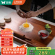 雙槍烏檀木搟面板切菜板實木家用面板揉面和面板案板大號70*45*2cm  