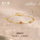 周六福彩寶碧璽黃金足金手鏈七夕情人節(jié)禮物J0712467 約1.87g 16+3cm