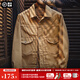馬登工裝 美式復(fù)古西部牧場(chǎng)夾克美拉德重磅帆布翻領(lǐng)牛仔外套男秋 姜黃色 XL