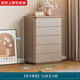 左杉實(shí)木斗柜臥室靠墻儲物柜客廳收納柜子床尾抽屜柜八斗柜五斗櫥 0.6米五斗柜（卡其色）