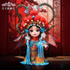 唐人坊北京特產(chǎn)絹人京劇人物擺件戲曲娃娃紀(jì)念品中國風(fēng)特色禮物送老外 6寸Q版-穆桂英【高約15cm】 6寸