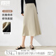 對白不規(guī)則西裝a字半身裙女2025春裝新款通勤垂感顯瘦中長款裙子 沙巖色 L