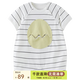 papa爬爬嬰兒連體衣夏季新款純棉嬰幼兒衣服龍蛋貼布造型寶寶爬服 黑白 80cm