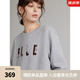 ELLE灰色格雷系寬松圓領(lǐng)純棉衛(wèi)衣女2024冬季新款簡約小眾氣質(zhì)上衣 淺灰 M