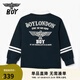 BOY JUNIOR25春新品兒童潮牌上衣寬松舒適長袖POLO衫男童女童中大童 藏青色 130