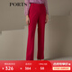 PORTS寶姿商場同款 新品女裝顯瘦百搭休閑長褲LN9P042KWB008 洋紅 S (4)