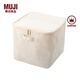 無(wú)印良品（MUJI） 聚酯纖維棉麻混紡軟盒/長(zhǎng)方形 收納盒 儲(chǔ)物盒 附蓋/大/ 35*35*32cm