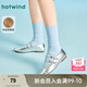 熱風(fēng)秋季新款女士時尚圓頭一字帶休閑鞋晚晚風(fēng)氣質(zhì)淺口單鞋 13銀色 36 正碼