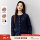 茵曼（INMAN）章若楠同款復(fù)古老錢(qián)風(fēng)女裝開(kāi)衫毛衣2025春夏季新品通勤感針織衫 寶藍(lán)色 M