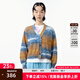 幻走（MOVEUP）2025春季新款.FUN系列V領(lǐng)紐扣紗線設(shè)計師針織開衫女 淡彩藍(lán) S