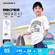 Converse【2件裝】匡威兒童T恤男童短袖兒童半袖純棉休閑圓領(lǐng)t恤兒童上衣 天空藍+白色 160 /80 【建議身高158-170cm】