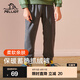 伯希和（Pelliot）兒童抓絨褲秋冬戶(hù)外休閑運動(dòng)搖粒絨保暖長(cháng)褲 深灰色 150