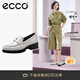 愛步（ECCO）【明星同款】樂福鞋女 百搭牛皮厚底粗跟英倫風(fēng)單鞋女 摩登490013 石灰色49001301378 建議選小一碼 39 （偏大，建議選小一碼）