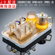 正揚(yáng) 整套玻璃茶具套裝 耐熱花茶壺茶杯套裝過(guò)濾 茶壺功夫茶具茶杯玻璃杯沖茶器泡茶具 雅致壺+雅致海（龍紋杯/六色）杯架+長(zhǎng)方（琴韻）白
