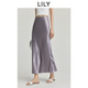 LILY2025夏新款100%醋酸氣質(zhì)垂感百搭通勤魚尾裙微光半身裙女 803淺紫 M