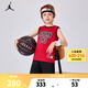 NIKE JORDAN 耐克AJ籃球服套裝23號球衣夏季兒童籃球背心+短褲2件套 正黑色 130 /64 【建議身高116-122cm】