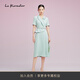 La Koradior拉珂蒂顯瘦修身通勤簡約2025夏三醋酸干練連衣裙女 淡翠綠 S