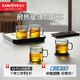 金灶（KAMJOVE）加厚耐熱玻璃茶杯水杯帶把杯子辦公家用品茗泡茶杯K-103H四個(gè)裝