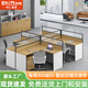 時仁（ShiRen）辦公家具辦公桌椅組合員工桌電腦桌現(xiàn)代簡約屏風(fēng)隔斷辦公室卡座 干字型四人位【含柜】