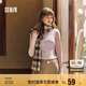 森馬（Semir）長袖T恤女半高領(lǐng)吸濕發(fā)熱抗菌2024冬緊身抓絨打底衫109724101001