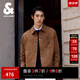 杰克·瓊斯（JACK&JONES）25年男裝秋季休閑外套男寬松多口袋翻領(lǐng)仿麂皮行政夾克短款上衣 E10深棕色 S （170）